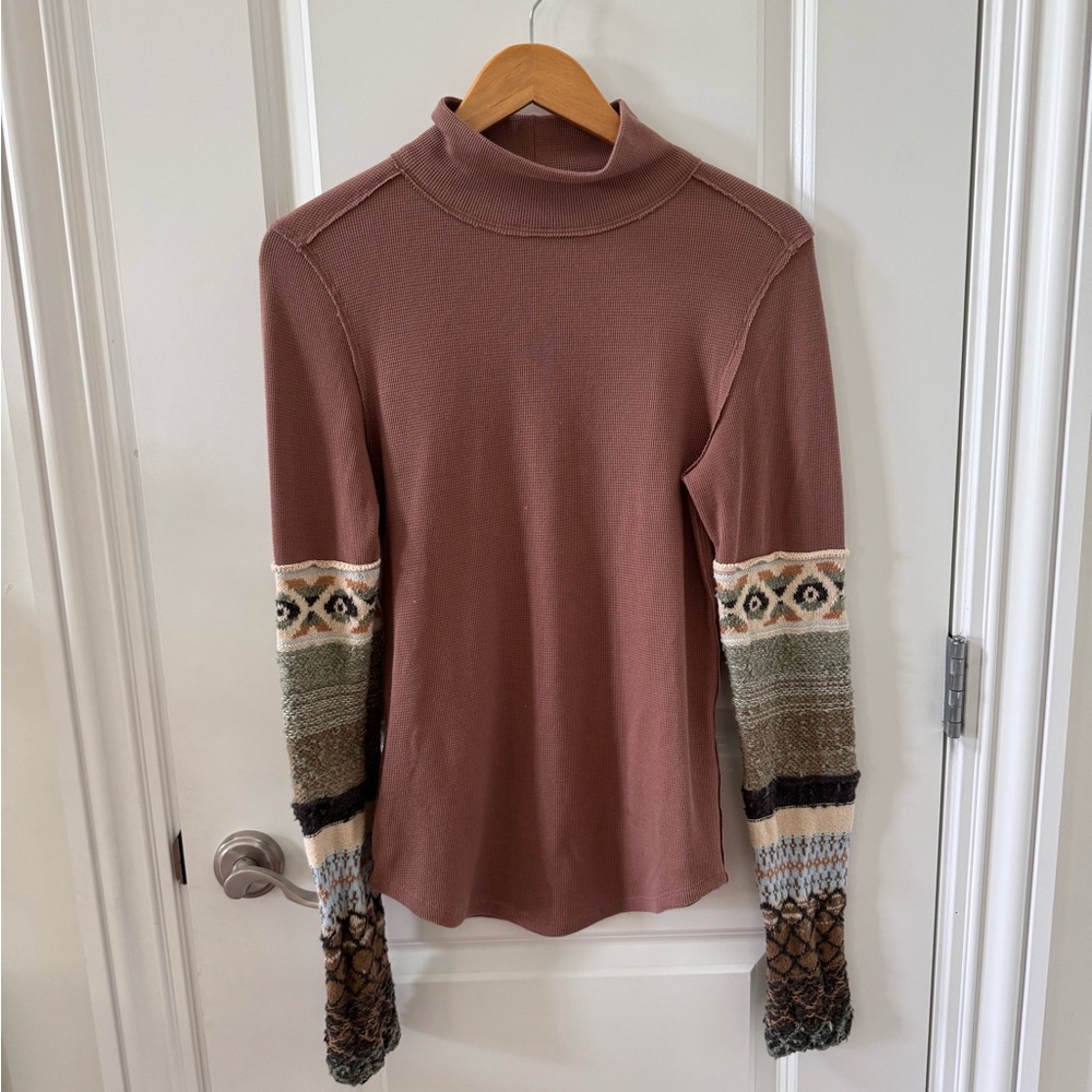 Free People Mock Neck Long Sleeve All Too Well Cuff